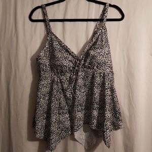 💕2 FOR $10💕 Black and White Animal Print Tankini